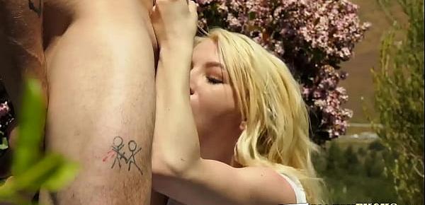  Kenzie Reeves fed stepbrothers jizz after outdoor pounding